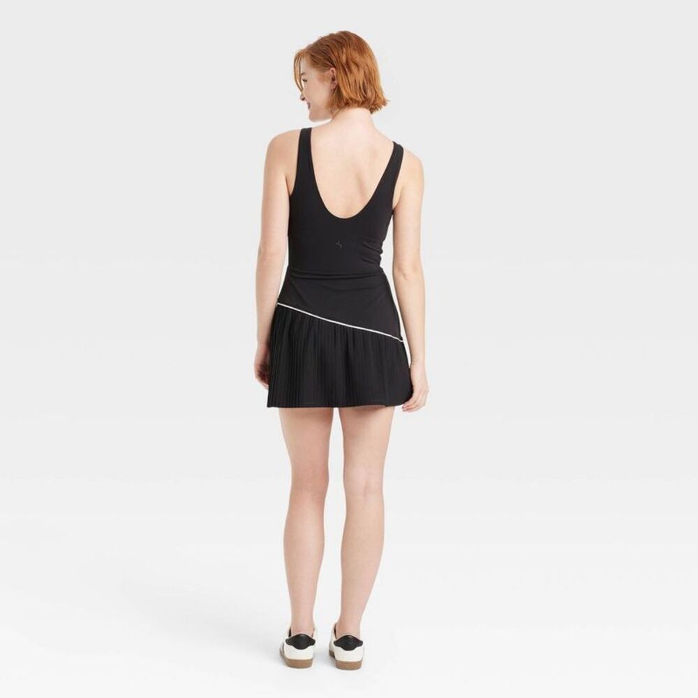 JoyLab Black Strapless Tennis Dress with White Piping - Picture 2 of 4